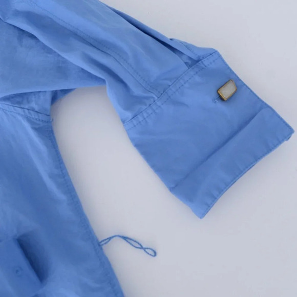 Zara Blue Full Length Button Up Dress w/ Belt Midi Dress Size XS - Picture 10 of 13